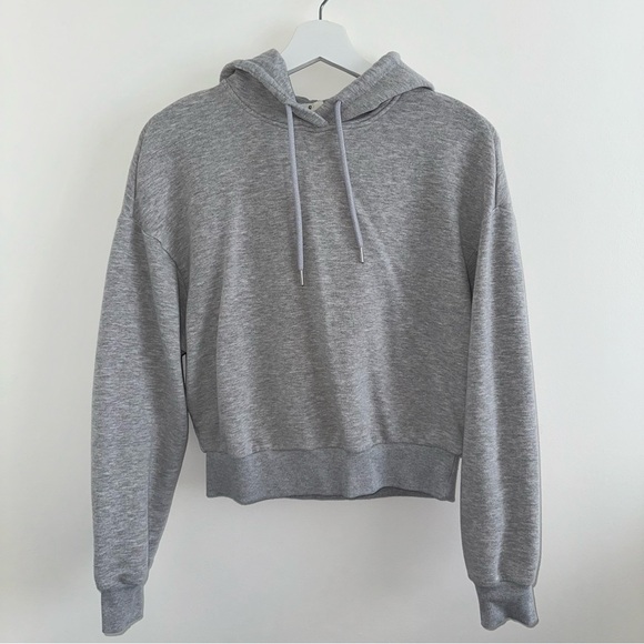 GARAGE | Cropped Gray Hoodie Sweatshirt - Picture 4 of 7